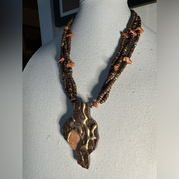 Chunky artisan style pendant necklace - Picture 6 of 8